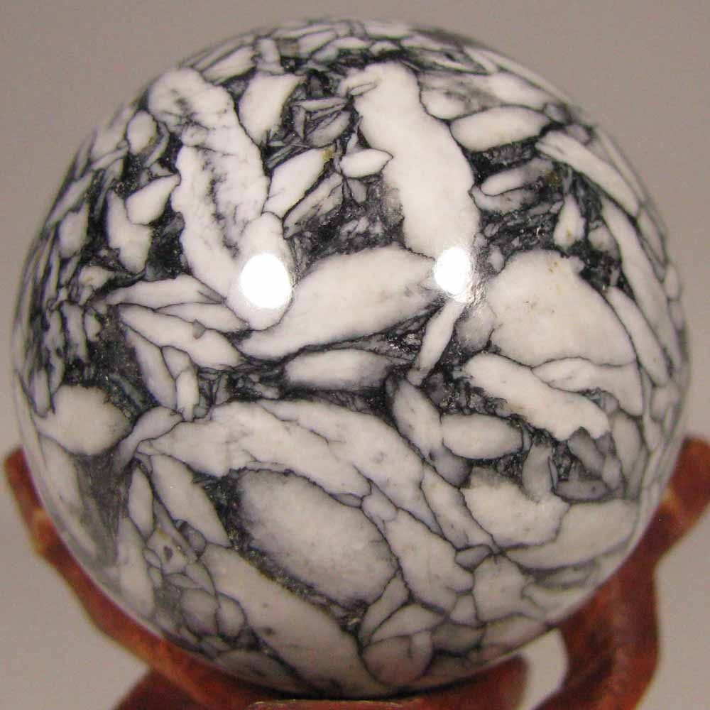 38mm PINOLITE Pinolith Polished Stone Sphere Ball w/ Stand – Austria