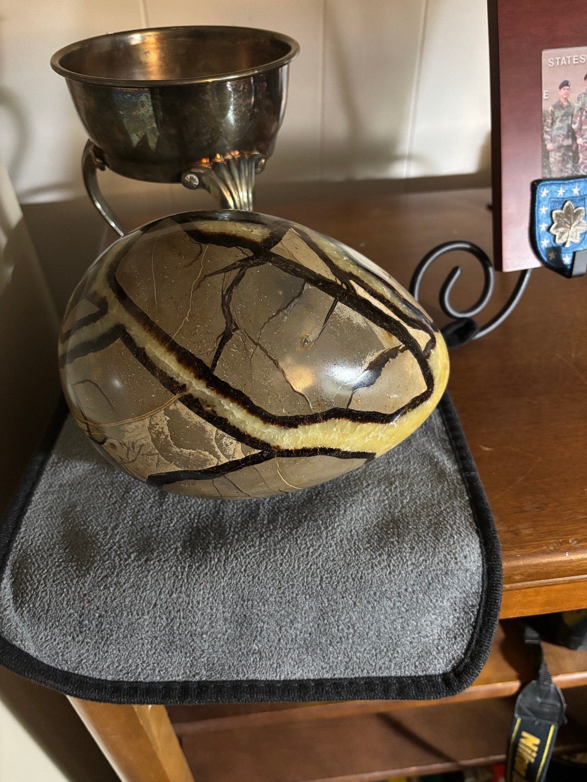 11.4LB Natural Septarian Dragon quartz Crystal egg Mineral Egg