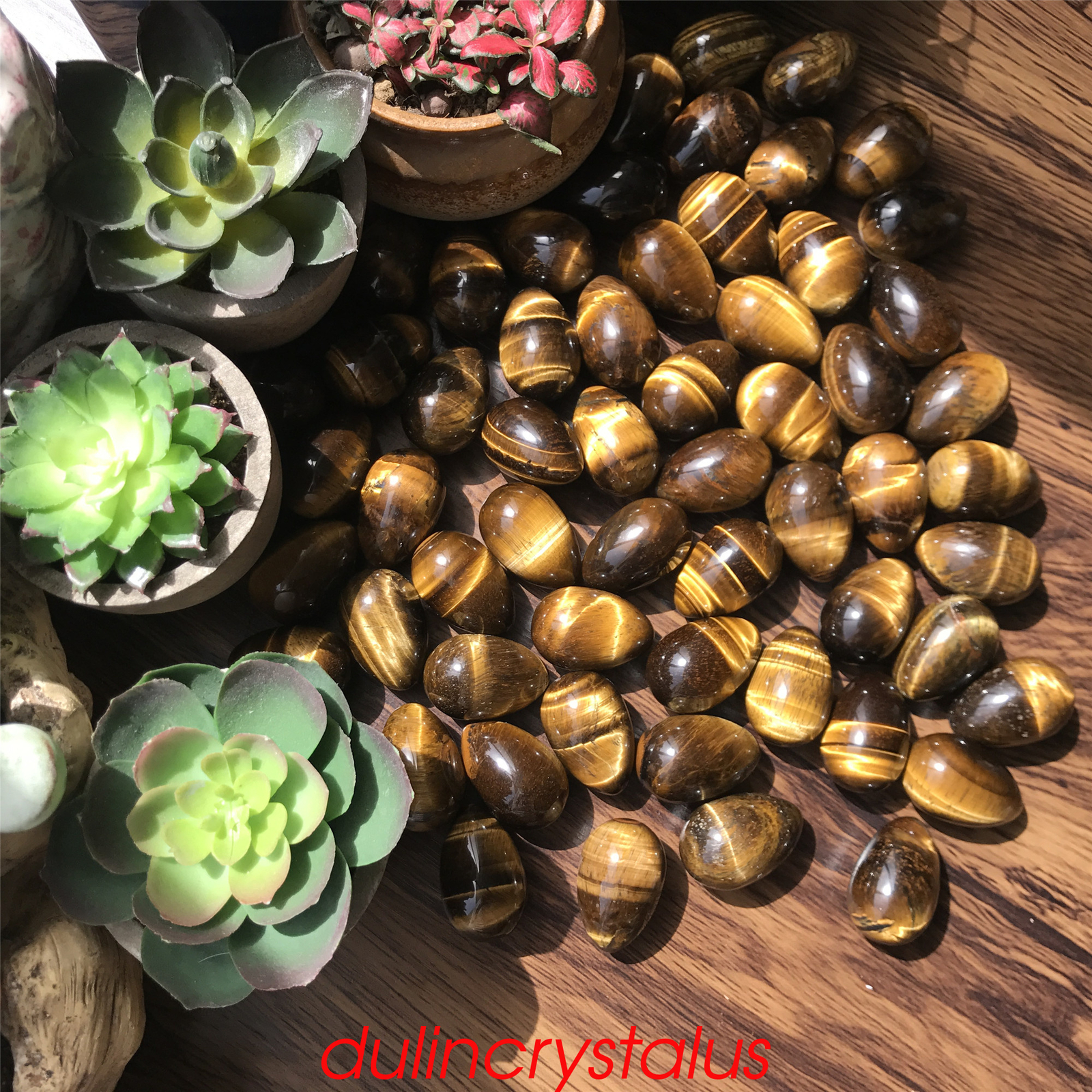 Natural tiger eye eggs quartz crystal pendant mineral samples reiki gem 10x