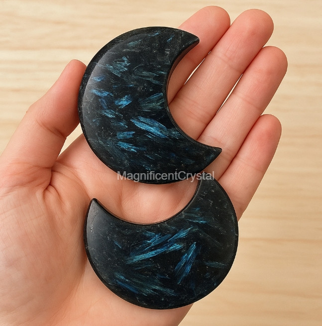1pc Arfvedsonite Moon Manifestation Stone Quartz Healing Reiki Gift Energy Decor