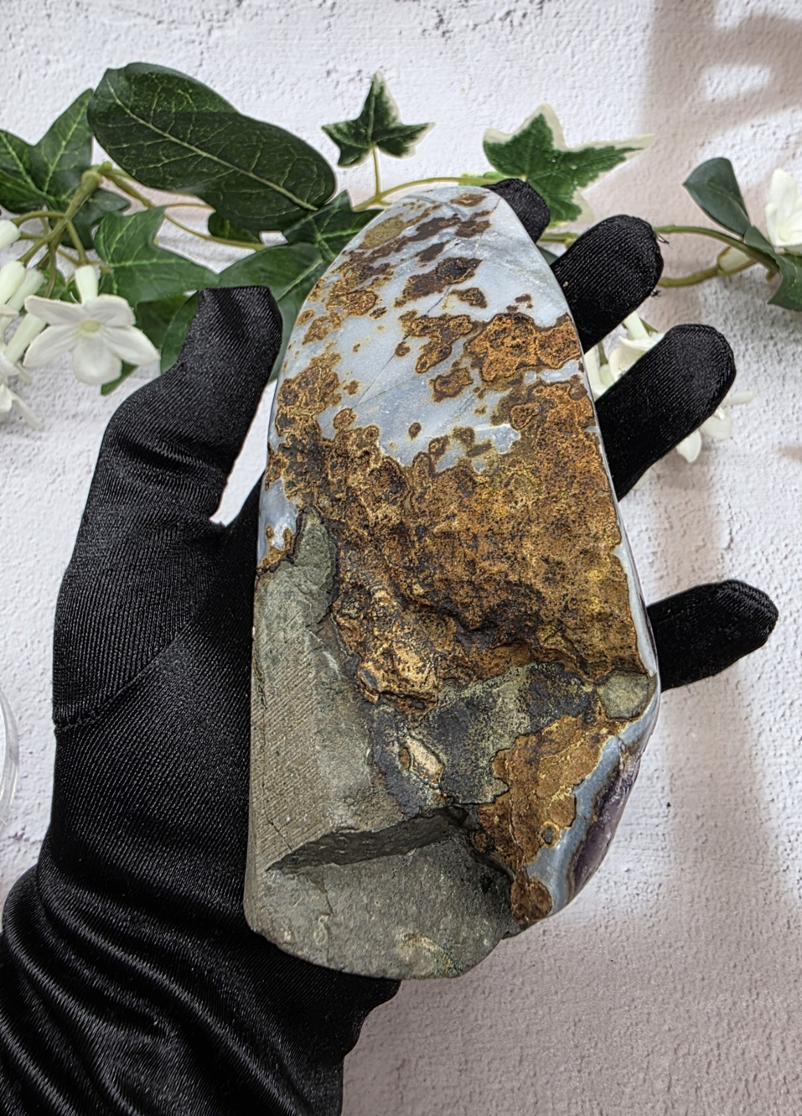 Uruguay Amethyst Druzy Geode Crystal Specimen w/ Acrylic Display Stand 1 Lb 6.6