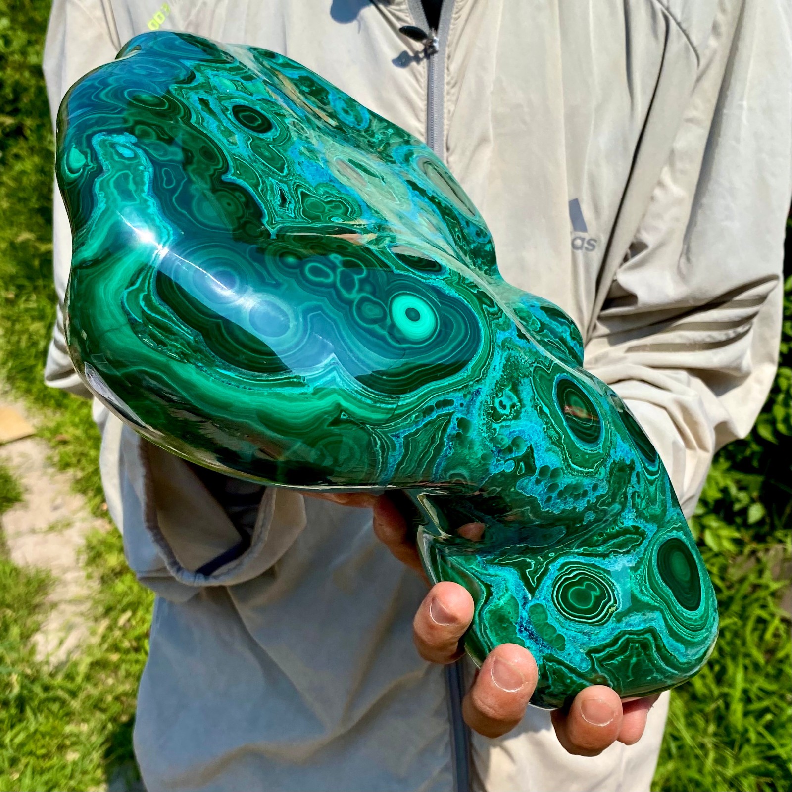 20.5LB TOP Natural Malachite crystal quartz Mineral specimen Reiki gem