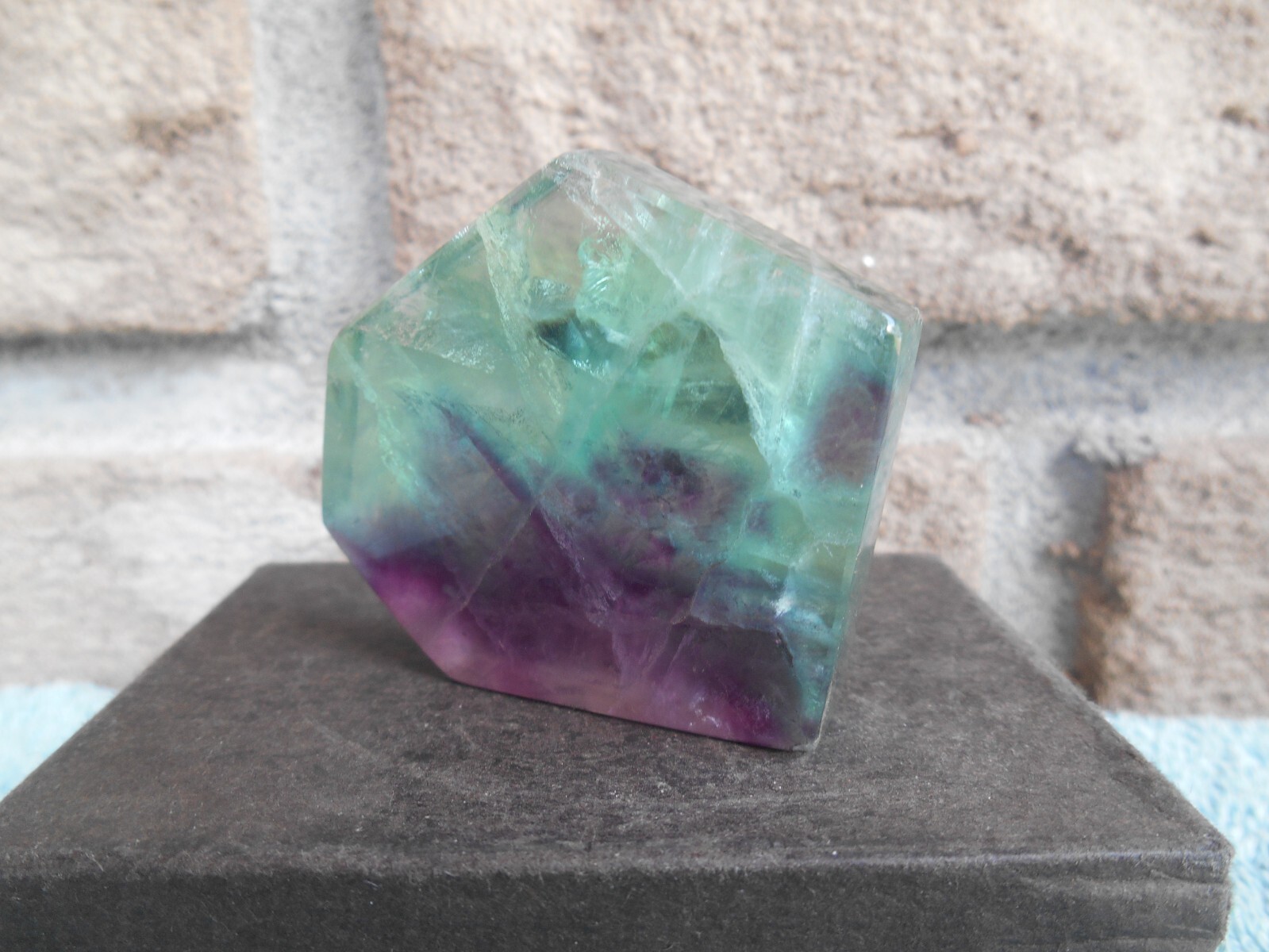 FLOURITE POLISHED POLYGON SLAB QUARTZ STONE 1-9/16″ TALL X 5/16″ THICK