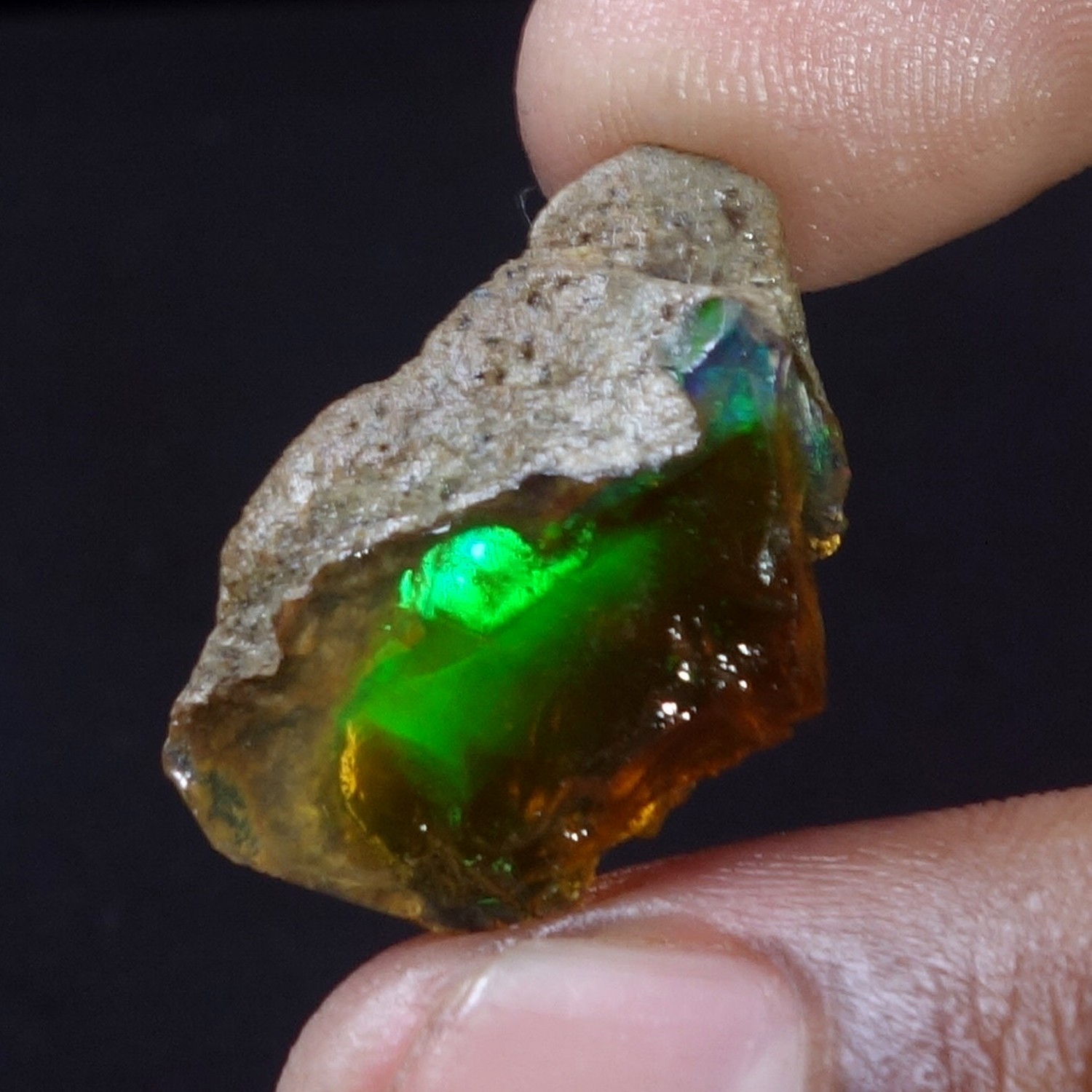 16.00 Cts Black Opal 100% Natural Welo Fire Ethiopian Oil Opal Rough Gemstone