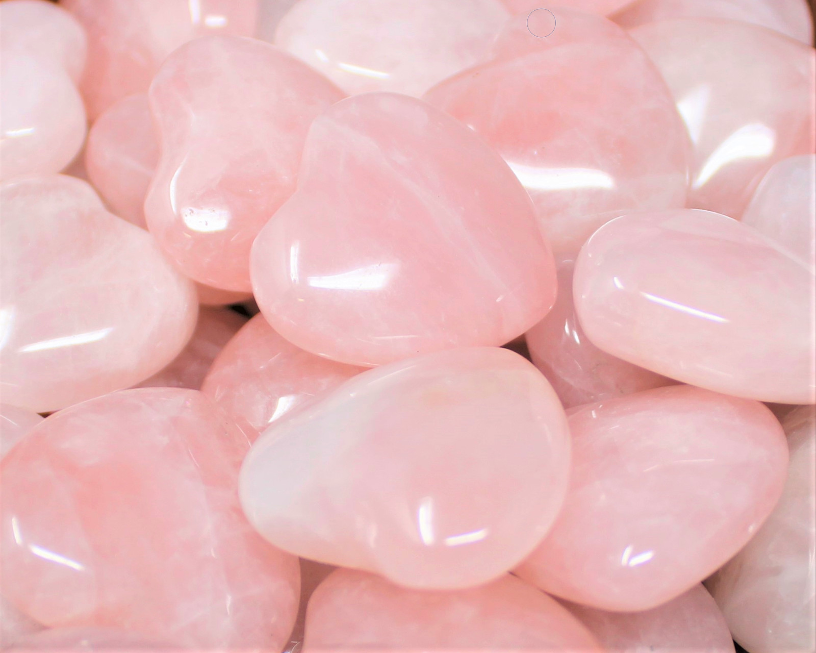 Pink Rose Quartz Heart: 1″ (Crystal Heart, Puffed, Stone Heart, Love)