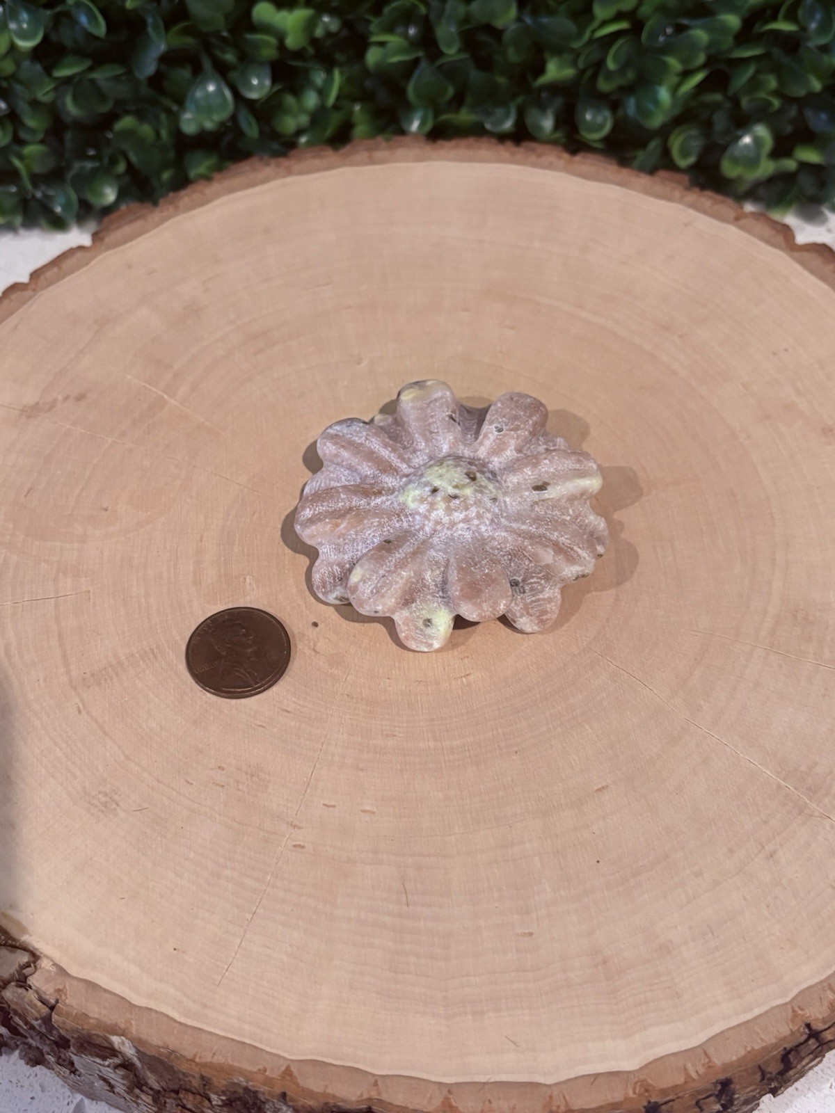 Plum Jasper Flower Carving No Stand