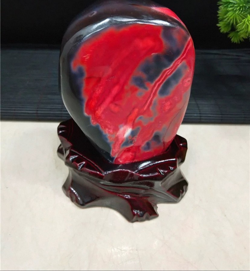 2.75LB Natural madagascar agate quartz crystal decoration Mineral specimen+stand