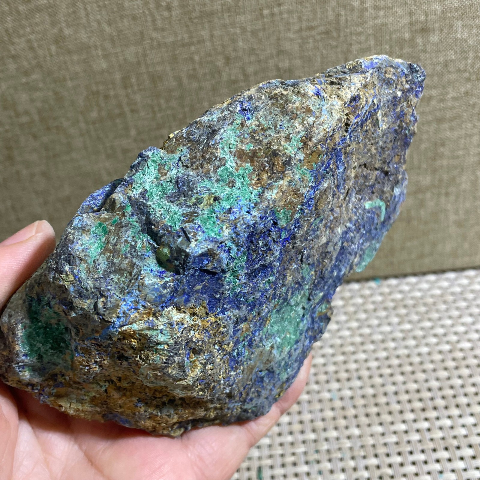 Restoration of Blue Copper Ore Quartz Crystal Mineral Samples 382g