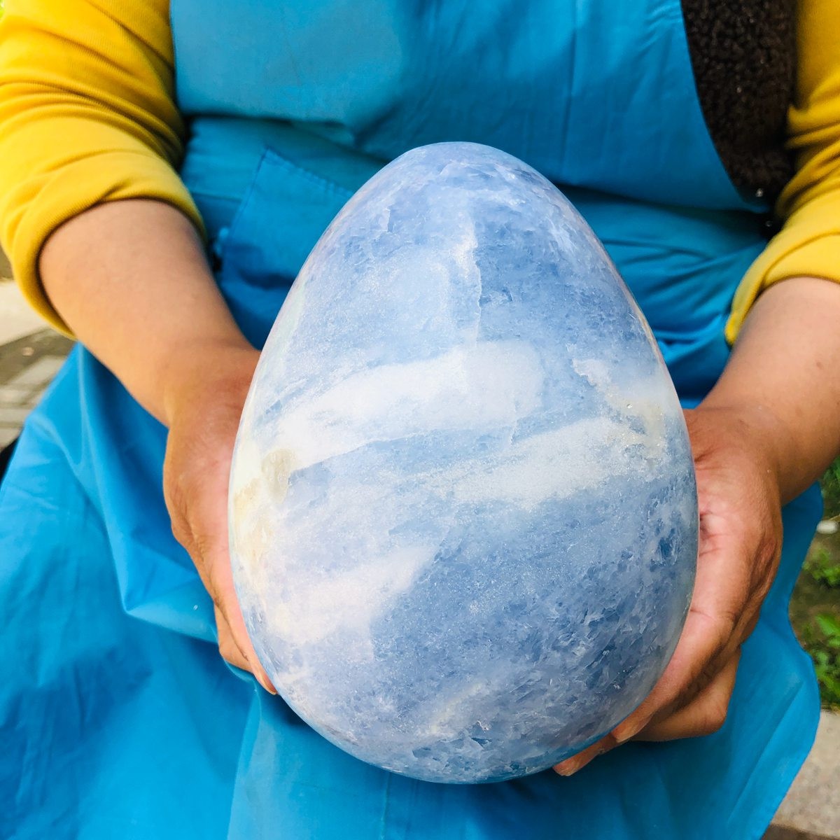8.2LB Natural Beautiful Blue Crystal Egg Crystal Mineral Specimen Healing 4767