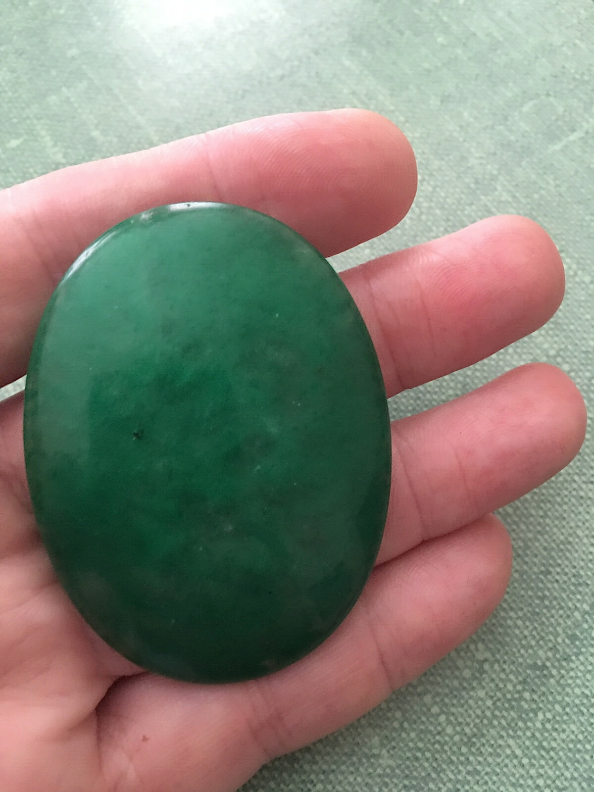 Large Chinese jadeite stone 2.25×1.25 inches 38 grams