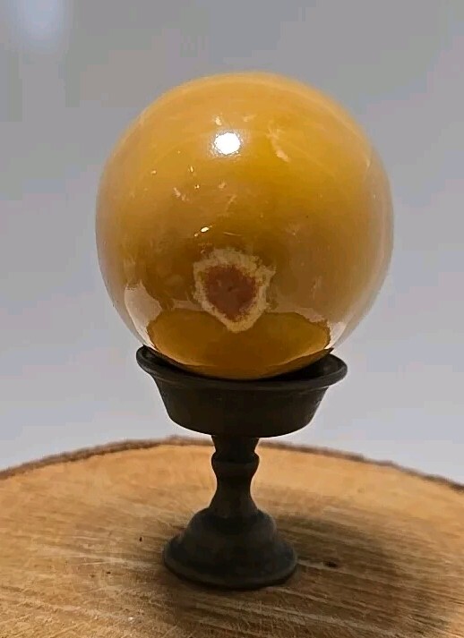 Honey Amber Orange Calcite Crystal Egg 2.5″ Chakra Healing Grids Reiki Massage