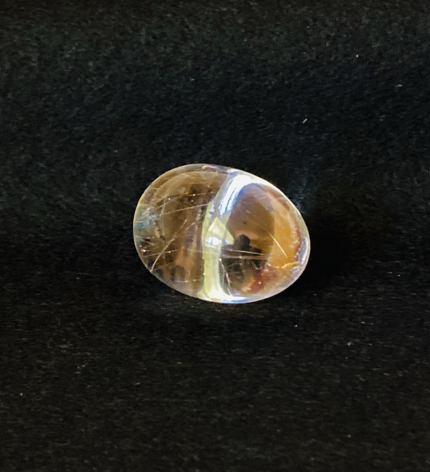 Rutilated Quartz natural fine Egg clear 33 grams 1.5”across hairy mineral