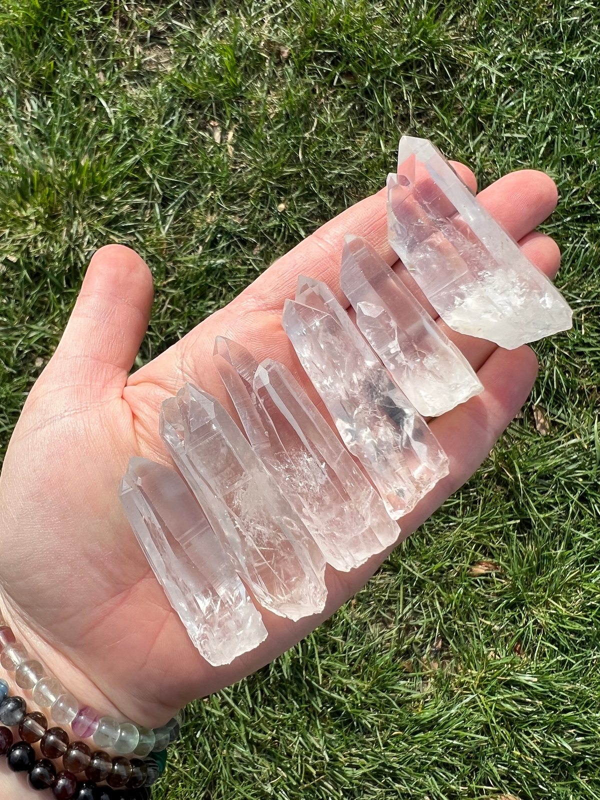 Lemurian Quartz Crystal with Multiple Points (Cluster) from Minas Gerais, Brazil