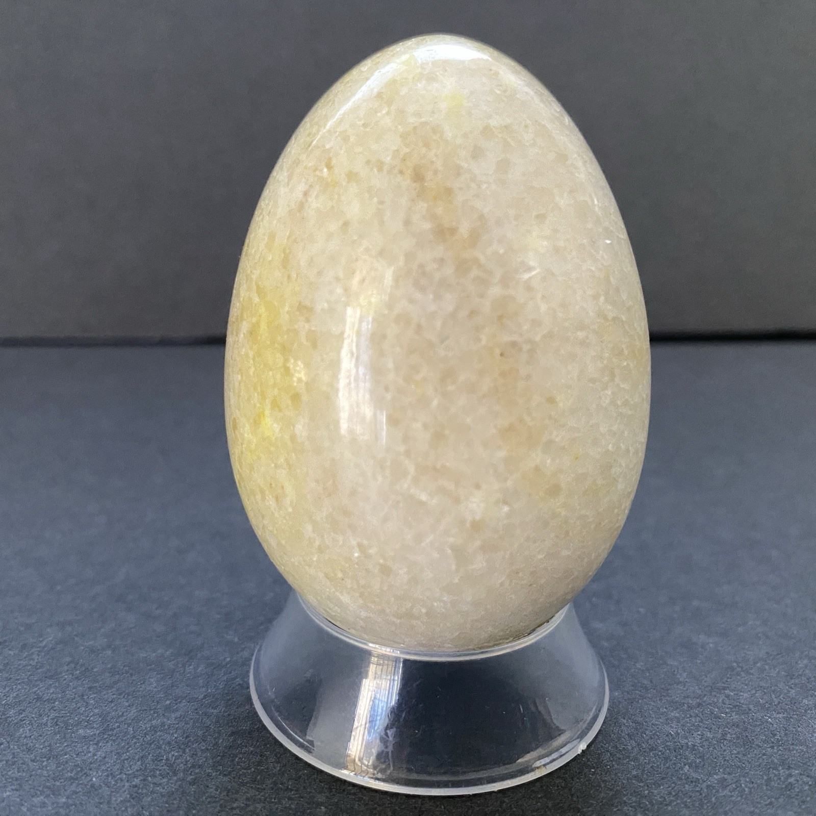 Natural Onyx Stone Egg With Stand Hand Polished Banded Agate Calcite Crystal