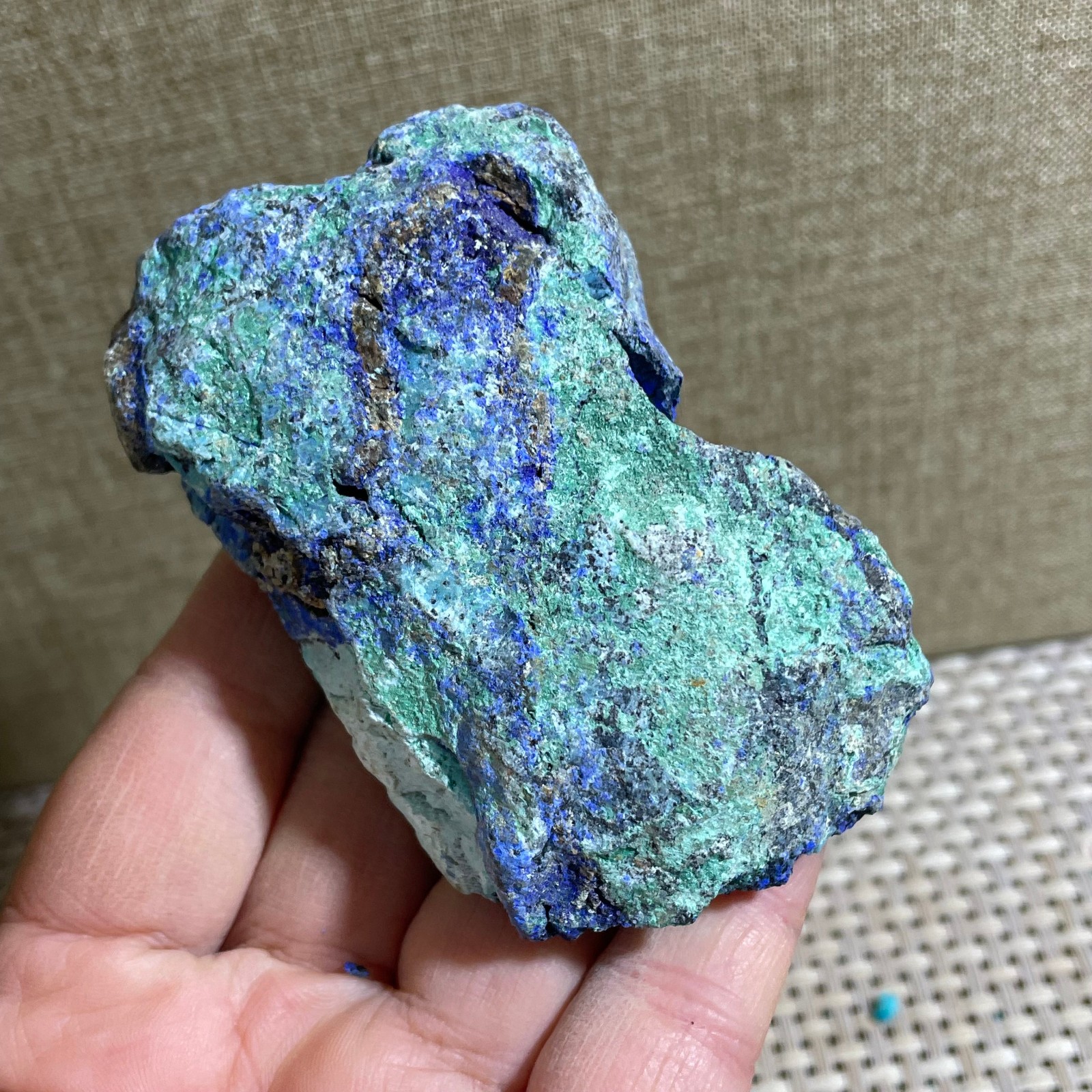 Restoration of Blue Copper Ore Quartz Crystal Mineral Samples 153g
