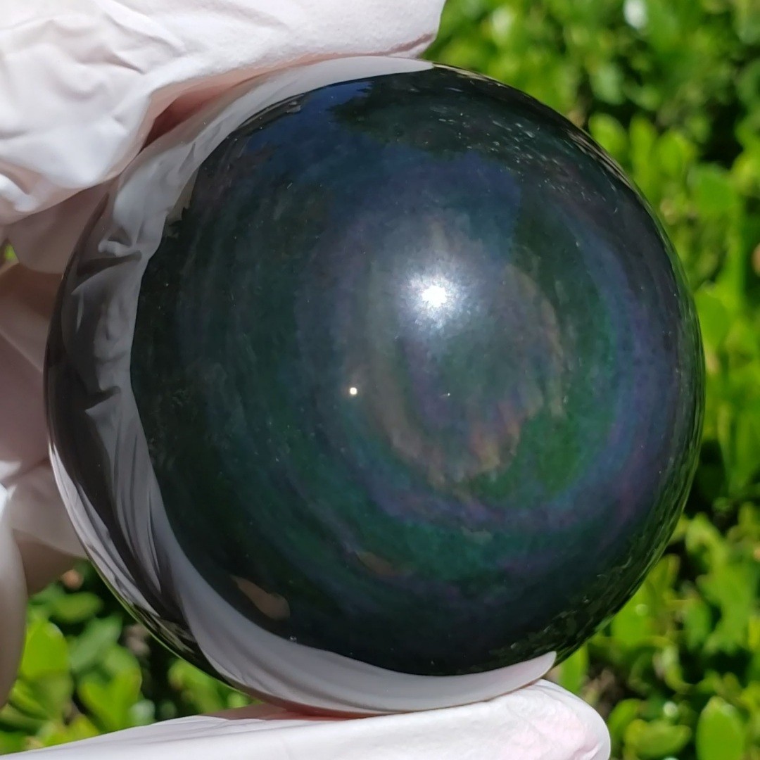 2.3″ Rainbow Obsidian Crystal Sphere Orb Ball, 249g or 8.8 oz
