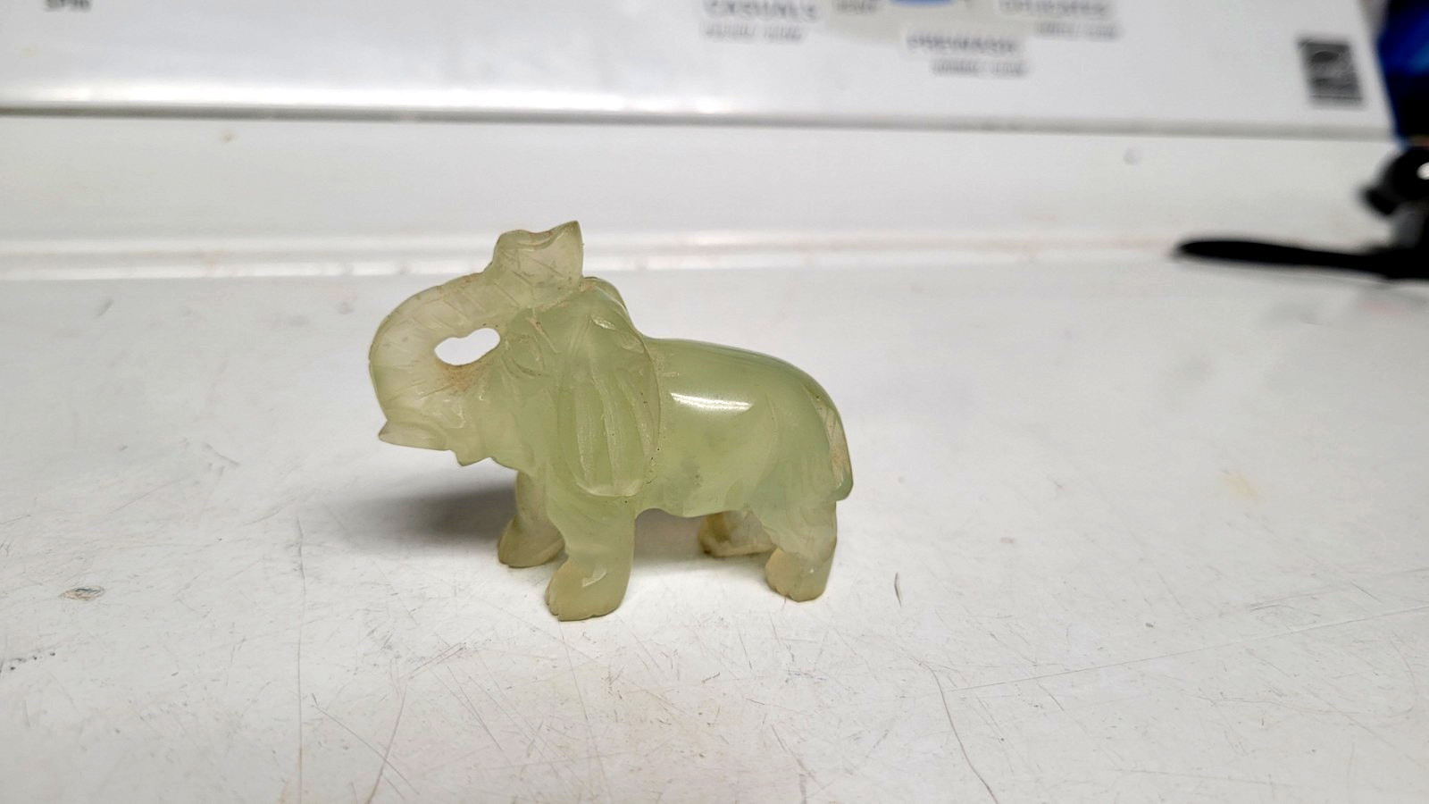 41g Citrine Quartz Mini Elephant Carving 1 1/2” x 2 1/4”