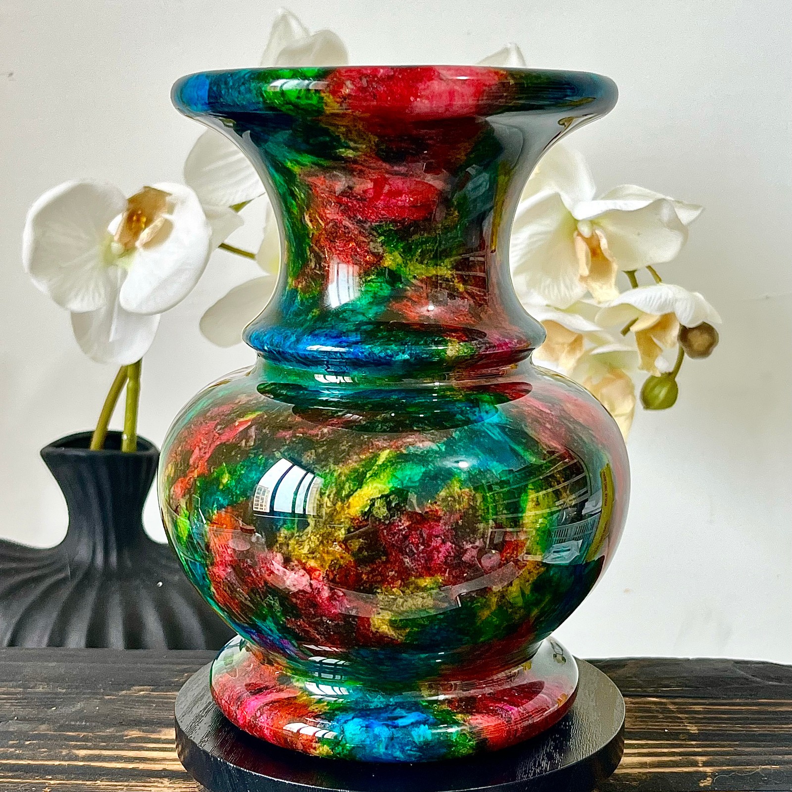 6.82LB Natural “Seven Colors Jade” vase specimen -Taiwan China