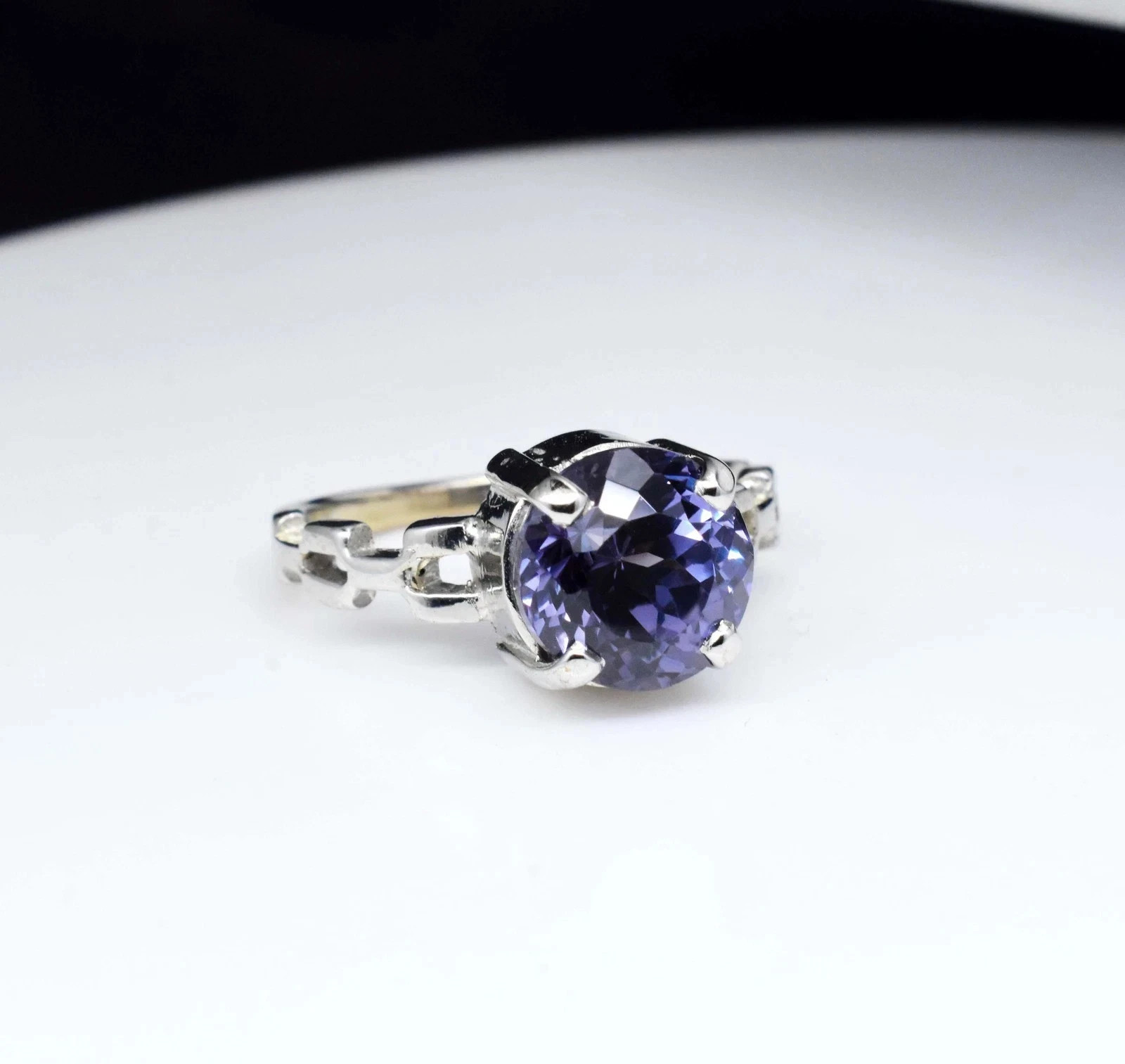 8 Ct Natural Color Change Alexandrite certified Ring 925 Sterling Silver