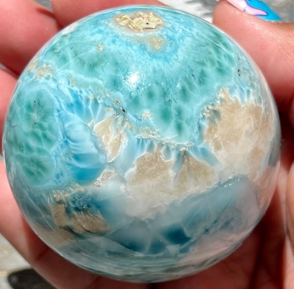 LARGE DOMINICAN REPUBLIC LARIMAR SPHERE 54.9 MM