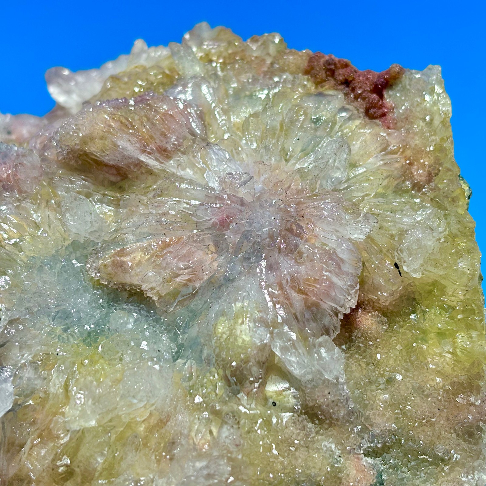 2.08LB Rare Natural Transparent Sunflower Fluorite Mineral Crystal Sample/China