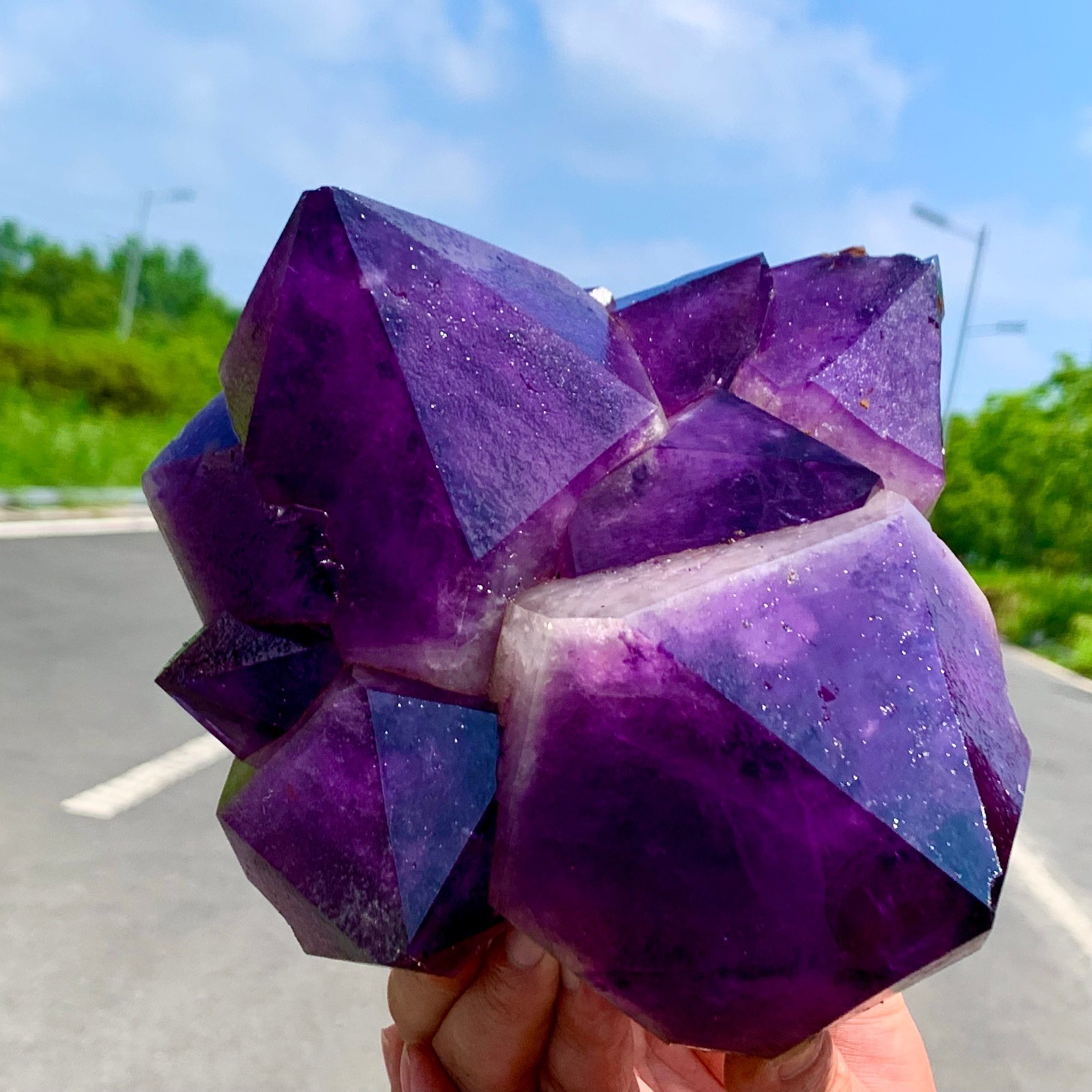 5.25LB Natural Amethyst geode quartz cluster crystal specimen Healing