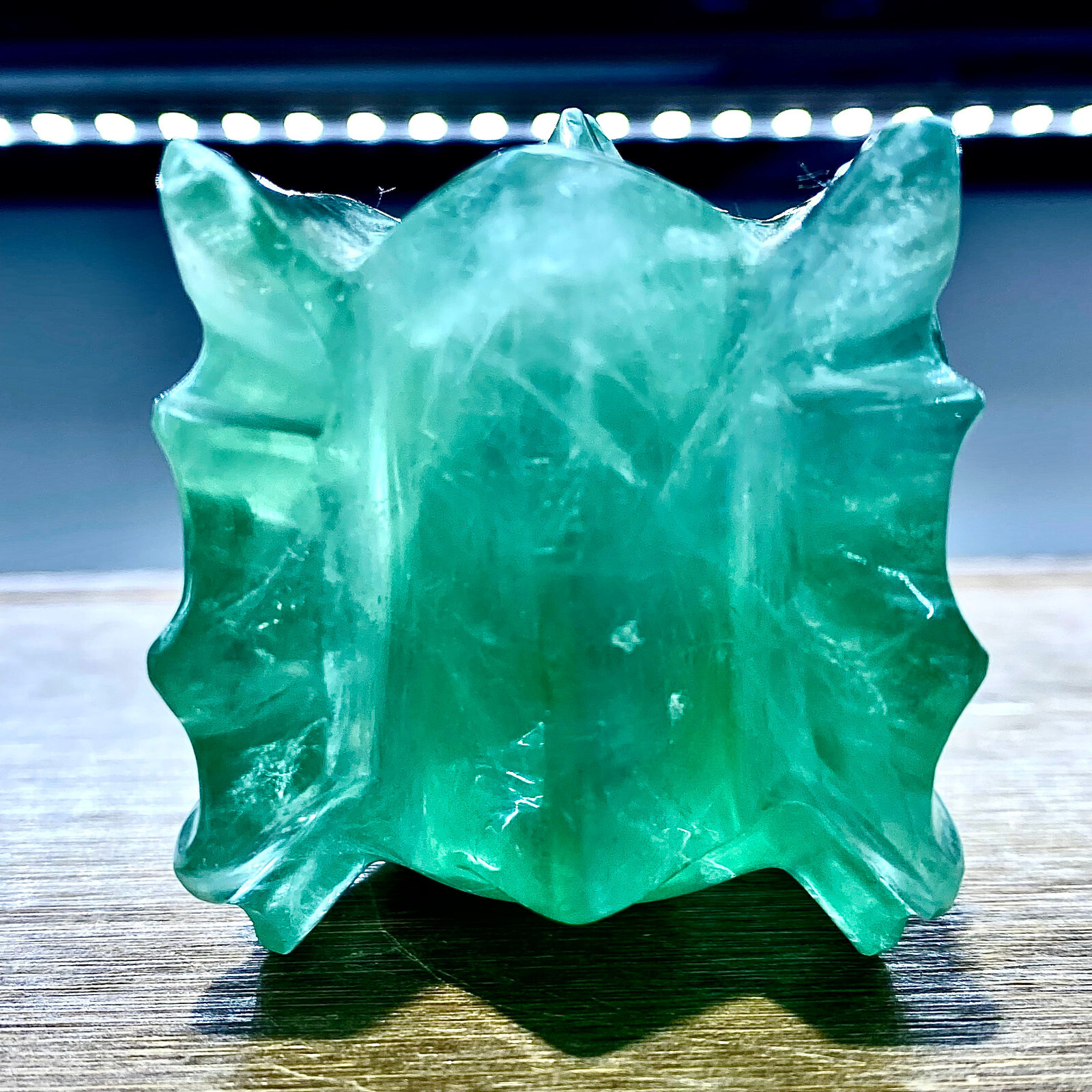 355G Natural fluorite quartz products, hand carved and polished spiritual orname