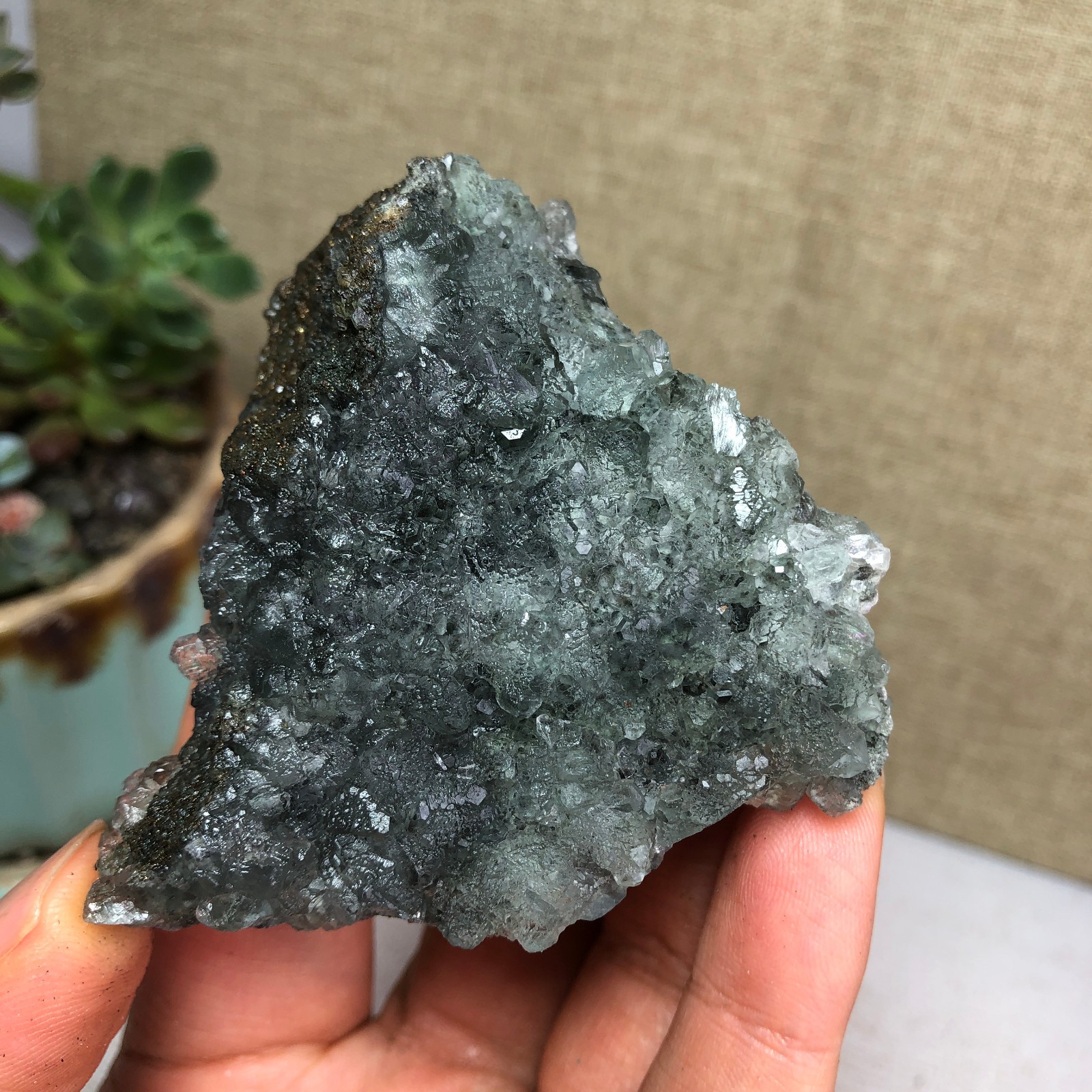 78g NATURAL Green Cubic FLUORITE Crystal Cluster Mineral Specimen A4734