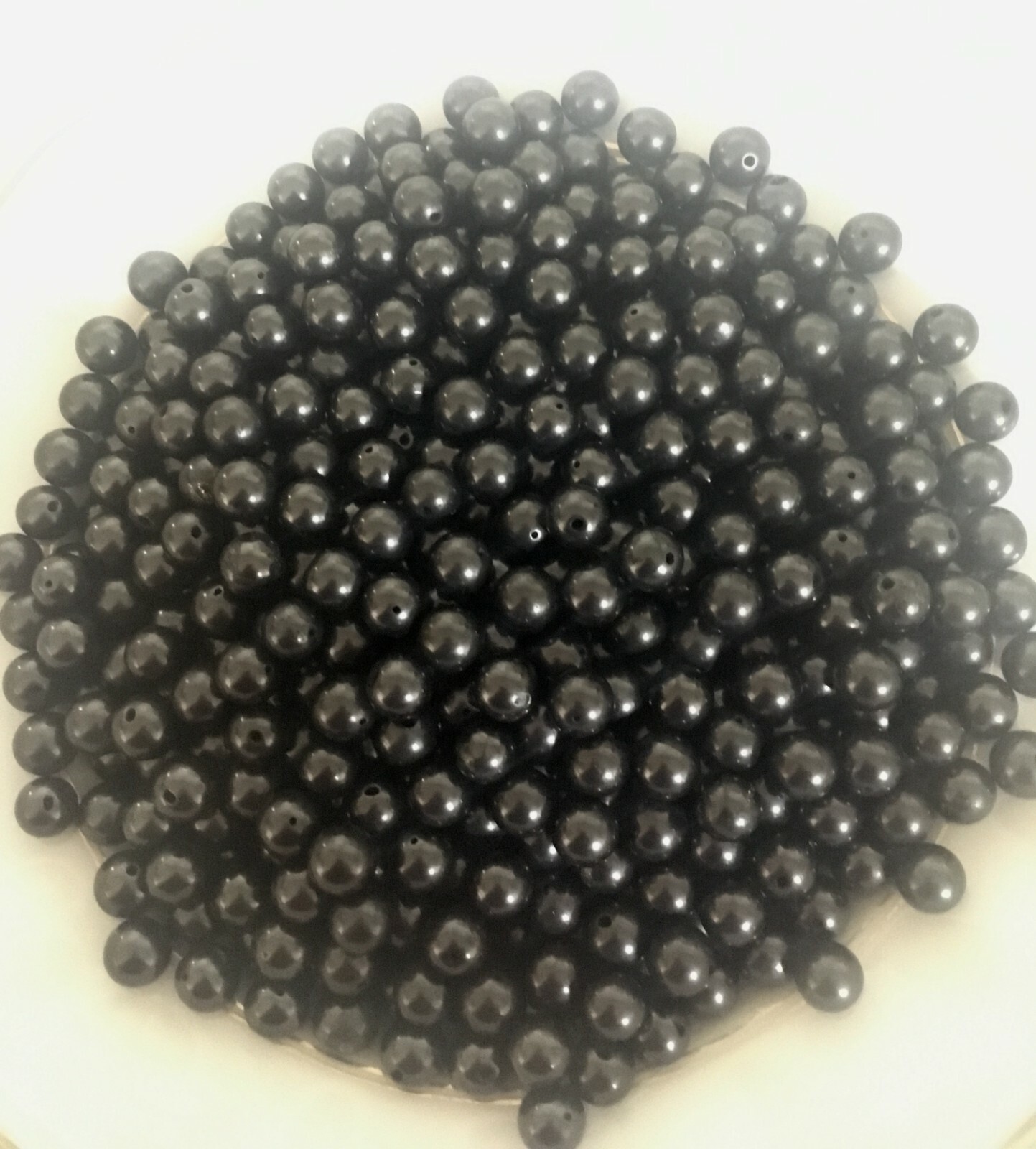 10 pcs SHUNGITE Stone 7 mm Polished Round Beads From Russia – Loose Beads