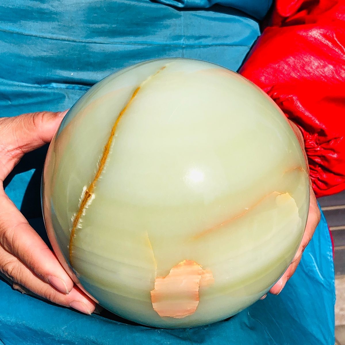 10.58LB Natural Afghan Jade Chakra Quartz Sphere healing ball Specimen 3295