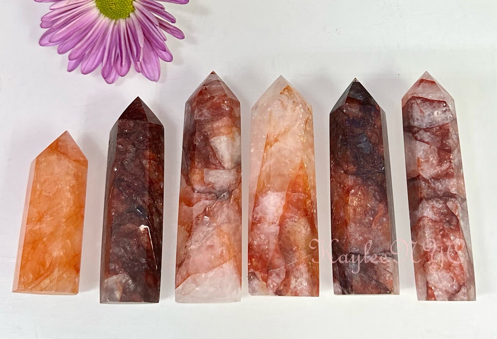 Wholesale Lot 1 Lb Natural Hematoid Fire Obelisk Quartz Tower Point Crystal