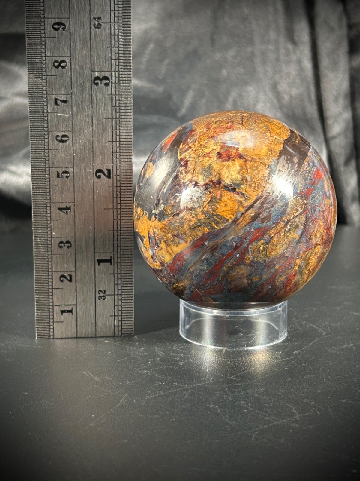 2.3″ Pietersite Sphere On Acryic Stand 10.2oz (290 grams)