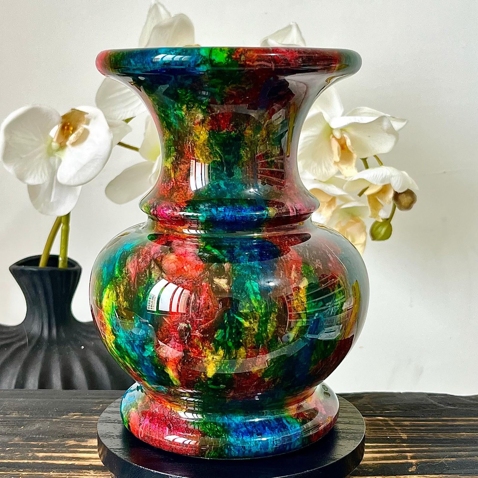 6.82LB Natural “Seven Colors Jade” vase specimen -Taiwan China
