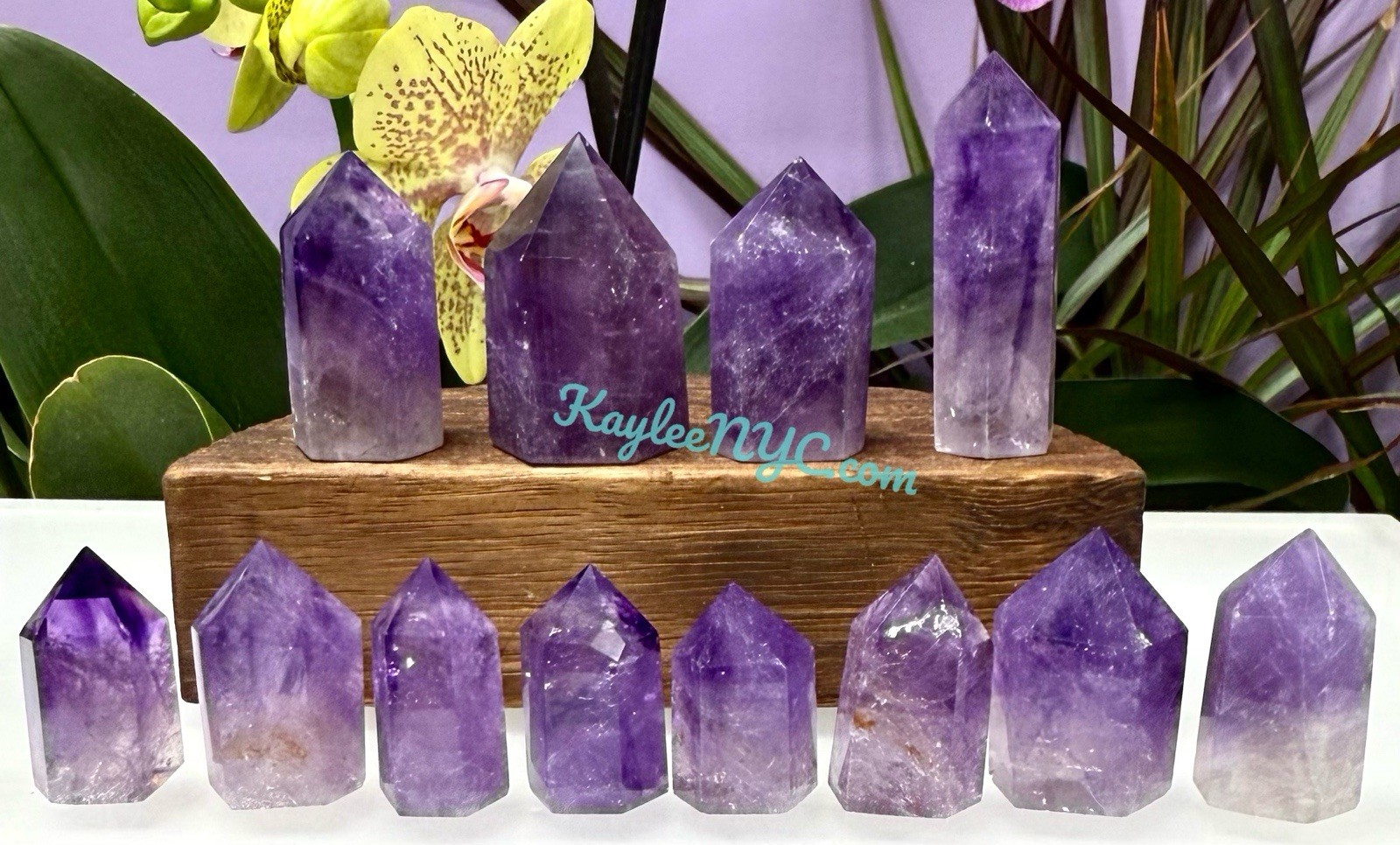 Wholesale Lot 0.5 Lb Natural Amethyst Obelisk Tower Point Crystal