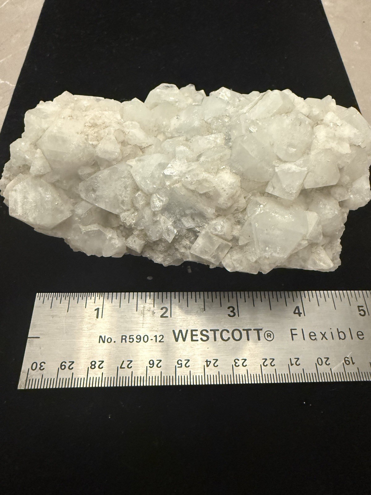White Crystal Cluster on Matrix Rock Mineral Specimen Approx 5-6 in