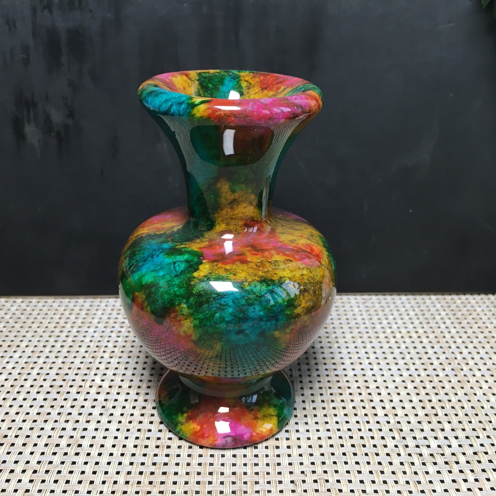 830g Natural “Seven Colors Jade” vase specimen -Taiwan China 05