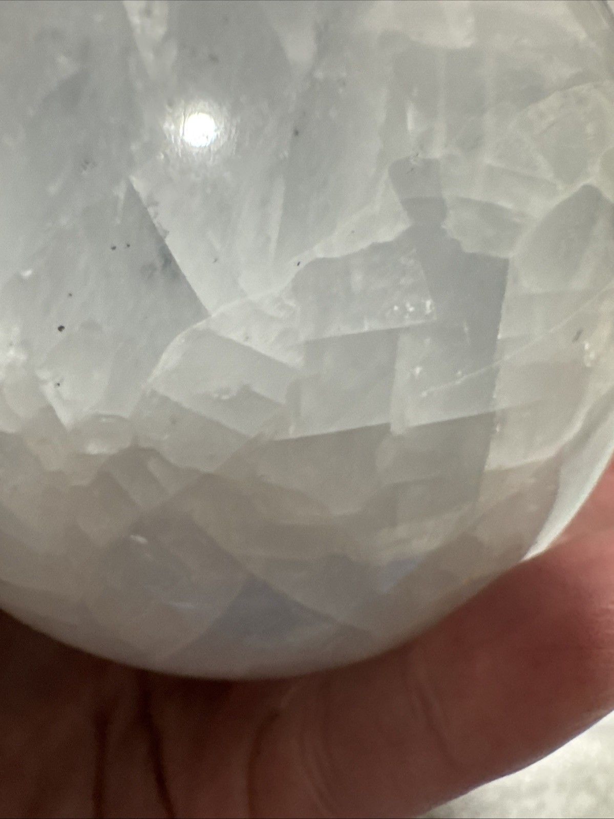 Blue Celestite Sphere. 11.5 In Round.