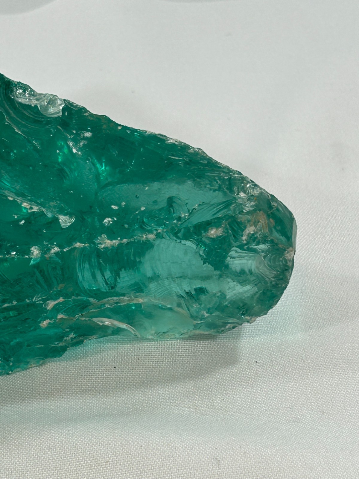 Large Aqua Blue Slag Glass Chunk Gullet Stone Decor Display Metaphysical 5lbs