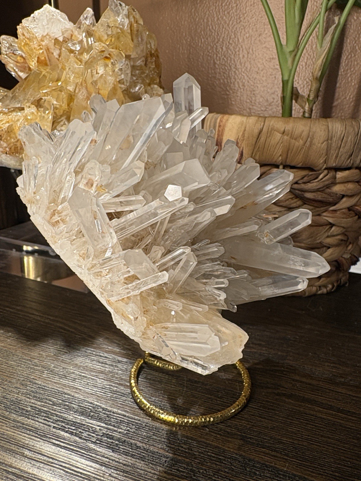 Golden Lemurian Quartz Cluster 6in x 4in