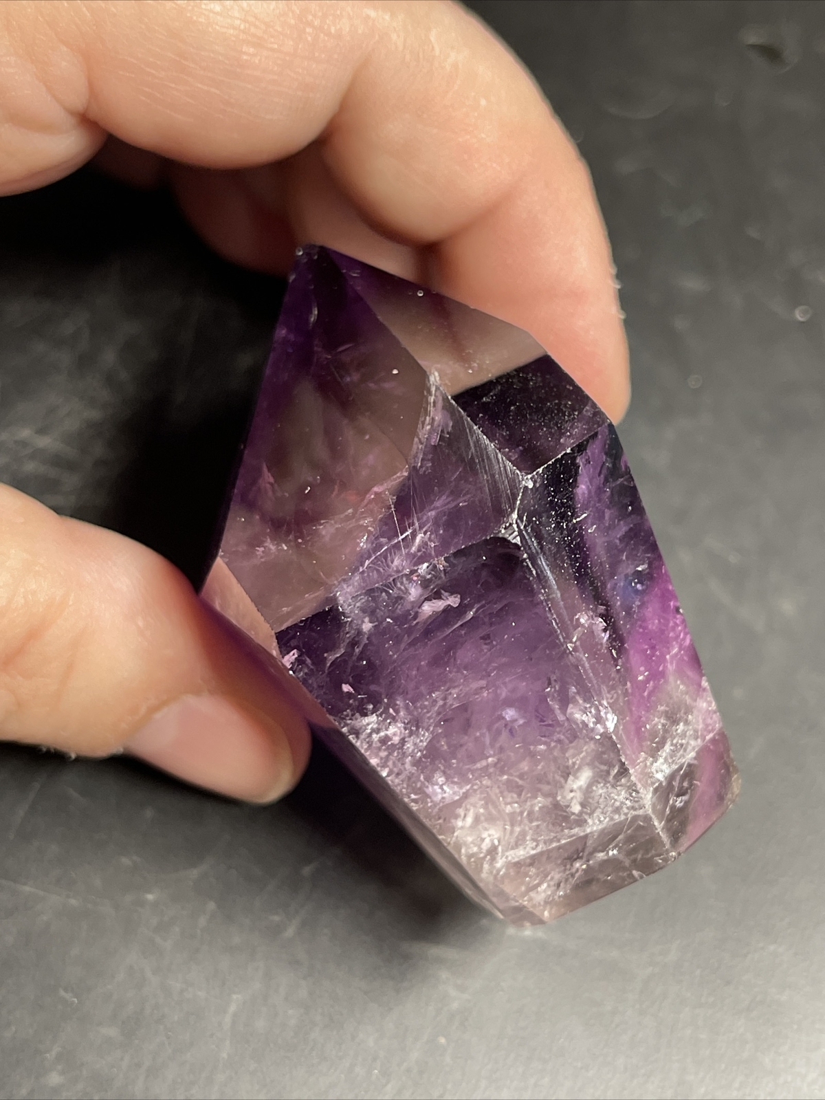 Phantom Smoky Amethyst Crystal Generator Tower 2.2in x 2in x 1.2in 105g