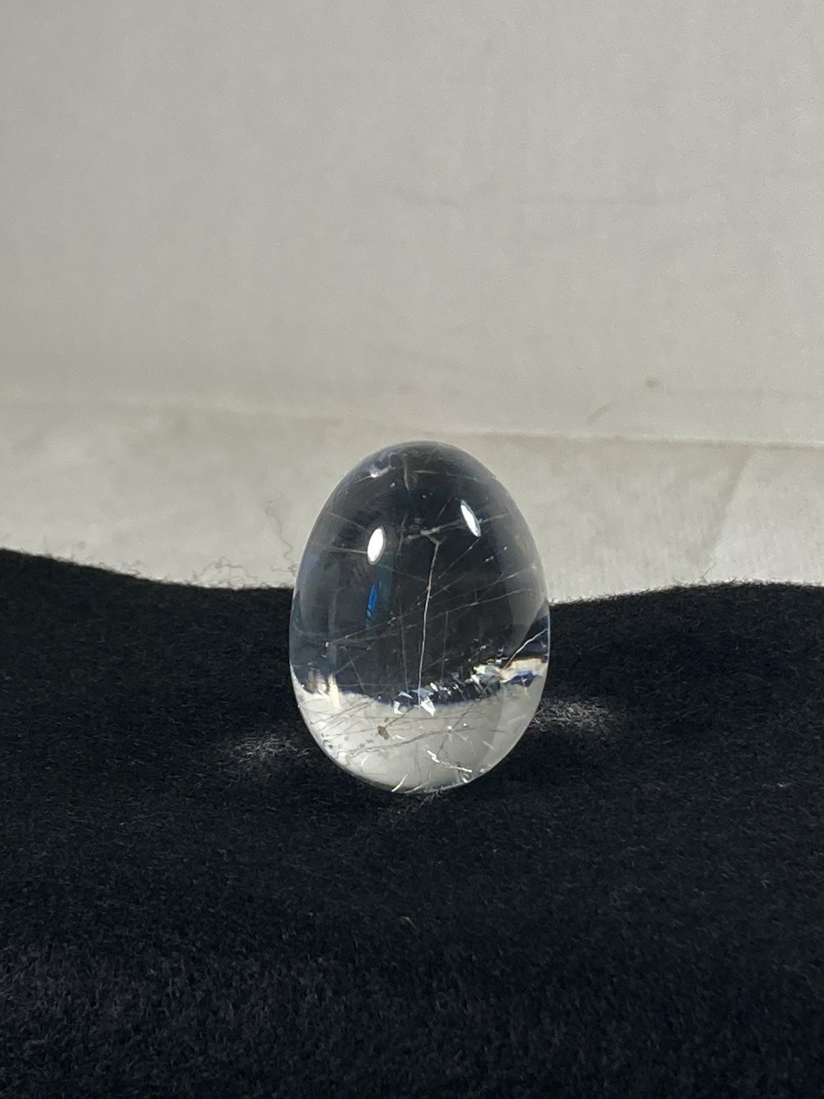 Rutilated Quartz natural fine Egg clear 33 grams 1.5”across hairy mineral