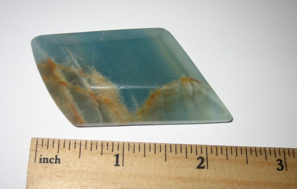 2.55″ TUMBLED POLISHED NATURAL LEMURIAN AQUATINE CALCITE CRYSTAL STONE 40.3g *10