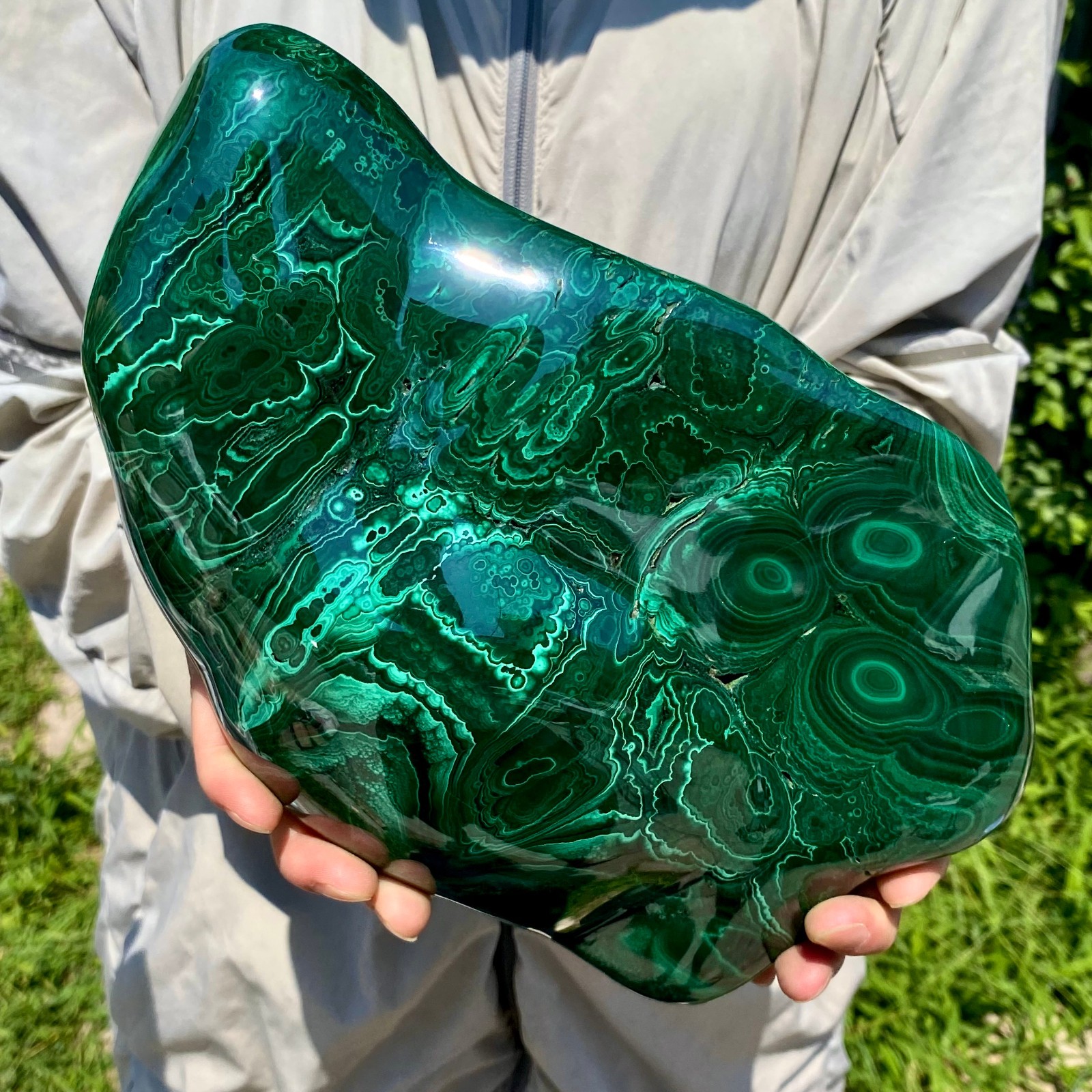 8.15LB Natural Polished Malachite Mineral freeform specimen Reiki Stone