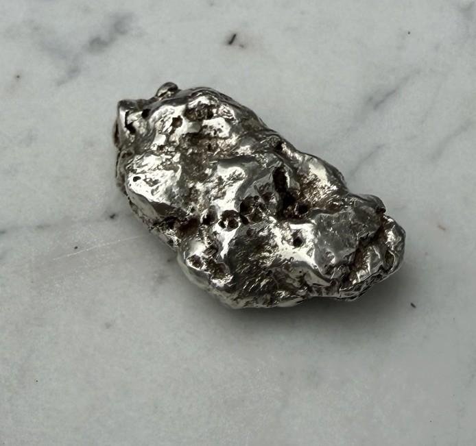 35.7 G. Seller Made Sculpted .900 Fine Silver Nugget Native Silver Replica 1 OZT