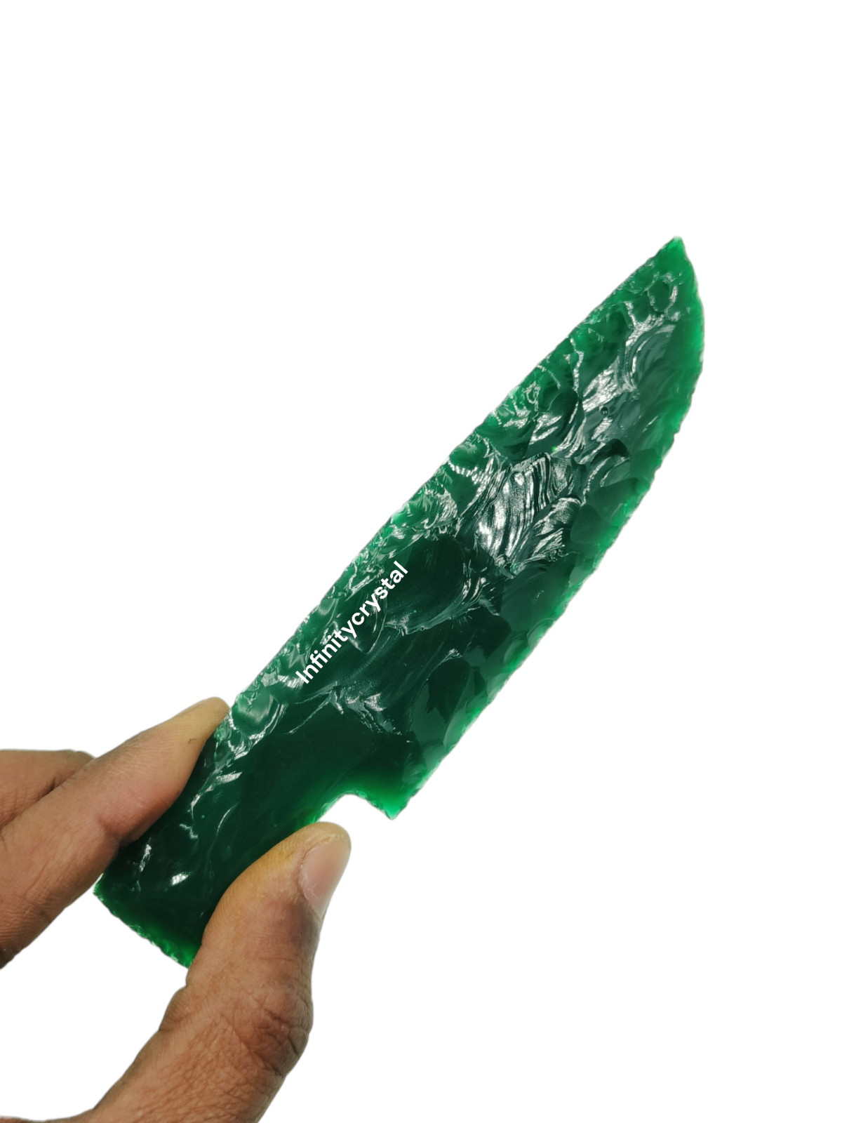 Handcrafted Green Jade Obsidian Knife Chakra Healing Crystal Blade,Glass 5.5-6″