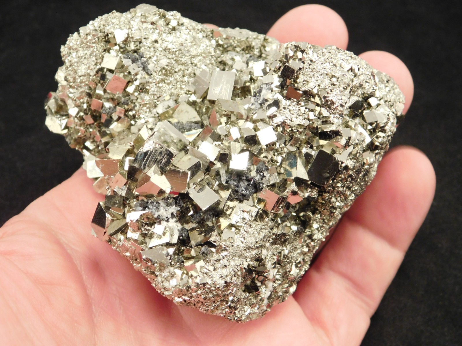 wOw! LARGER! Nice and 100% Natural Pyrite CUBE Cluster Peru 529gr