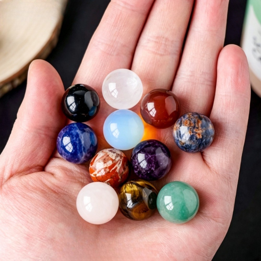Natural Mixed Crystal Sphere Balls Reiki Healing Stone Decoration Meditation200g