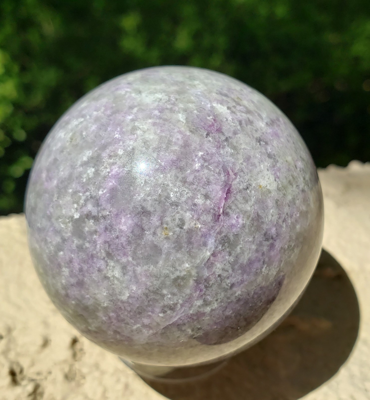 2.15″ Hackmanite Mineral Sphere Orb Ball STRONG UV, 220g or 7.76 oz