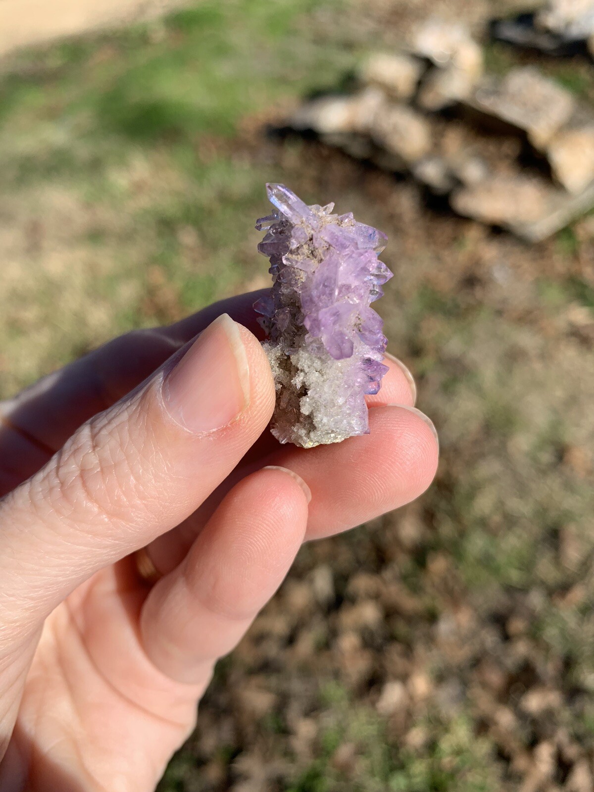Vintage Mini Purple Lilac Amethyst Crystal Cluster, Veracruz Mexico