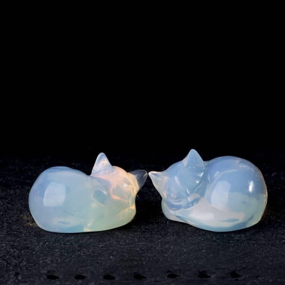 Blue Opalite Stone Cat Opalite Kitten Crystal Mineral Specimen Home Decoration